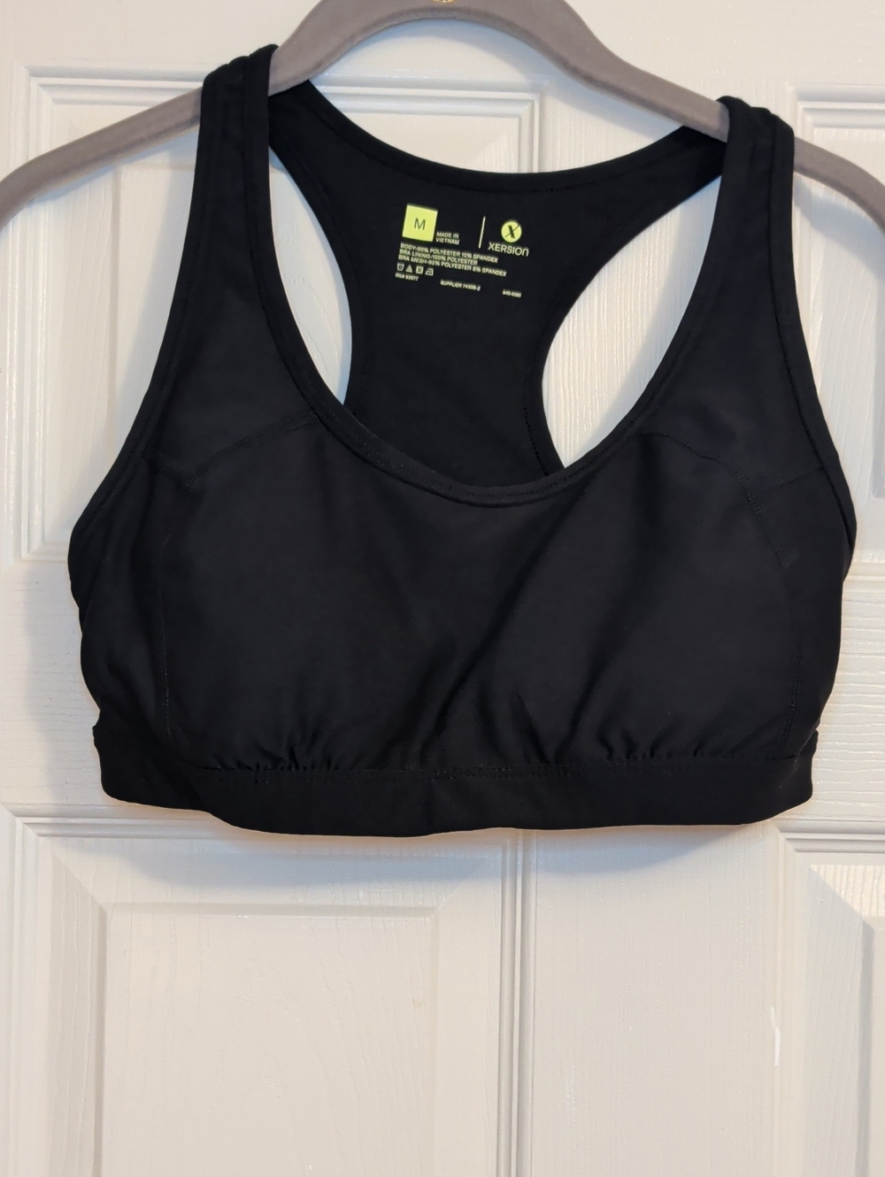 Xersion Black Racerback Sports Bra - Medium Support NWOT